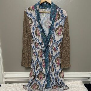 Aratta Silent Journey floral & lace kimono Sz M